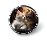 Spilla rotonda a forma di gatto bacio carino smalto spilla spilla spilla personalizzata abbigliamento decorazione unisex porta badge cappelli borse camicie decorazione