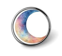 Spilla rotonda a forma di luna crescente ad acquerello per uomo donna moda distintivo collare pin vestito giacca zaino accessori