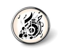 Spilla rotonda a forma di nota musicale, simpatica, smaltata, spilla, spilla per abbigliamento, decorazione personalizzata, unisex, porta badge, cappelli, borse, camicie, decorazione