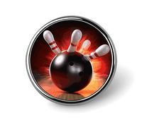 Spilla rotonda a forma di palla da bowling, spilla da bavero resistente da 2,5 cm, versatile spilla in metallo, spilla decorativa leggera per accessori di abbigliamento, regali personalizzati