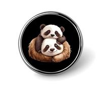 Spilla rotonda a forma di panda addormentata e bradipo, spilla da bavero, accessorio per abito da matrimonio, compleanno, per uomini e donne