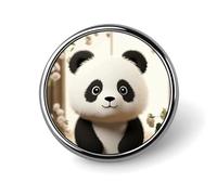 Spilla rotonda a forma di panda bianca, spilla carina per cappelli, giacche, decorazione personalizzata, accessori per gioielli per abbigliamento e regali per feste di nozze