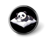 Spilla rotonda a forma di panda che dorme, spilla da bavero, distintivo per abbigliamento e cappelli, decorazione per uomo e donna, regalo.