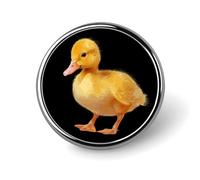 Spilla rotonda a forma di paperella gialla, con bottone, bavero, cravatta, distintivo, cappello, abbigliamento, accessori per uomo e donna