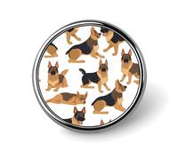 Spilla rotonda a forma di pastore tedesco, simpatica, smaltata, spilla da bavero, decorazione per abbigliamento, unisex, porta badge, cappelli, borse, camicie, decorazione