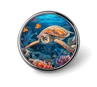 Spilla rotonda a forma di pesce tropicale stella marina carina smalto spilla spilla spilla personalizzata abbigliamento decorazione unisex porta badge cappelli borse camicie Decor