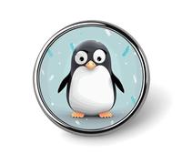 Spilla rotonda a forma di pinguino carino smalto spilla spilla spilla personalizzata abbigliamento decorazione unisex porta badge cappelli borse camicie decorazione