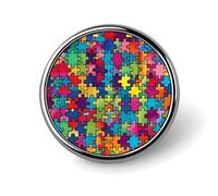 Spilla rotonda a forma di puzzle per la consapevolezza dell'autismo, spilla carina, spilla decorativa, gioiello per uomo e donna, spille in metallo