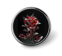 Spilla rotonda a forma di rosa rossa, spilla da bavero, spilla da cravatta per donne, uomini, impiegati, insegnanti, decorazioni