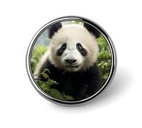 Spilla rotonda a forma di simpatico orso panda, spilla da bavero alla moda, spilla in metallo leggero, accessorio decorativo per costumi da uomo e donna