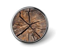Spilla rotonda a forma di tronco di albero con venature del legno, spilla da bavero personalizzata leggera e durevole per cappelli, vestiti, zaini, spille, decorazioni, circolari, alluminio, lega di