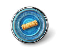 Spilla rotonda a forma di uovo su piastra blu retrò per uomo donna moda distintivo collare pin vestito giacca zaino accessori