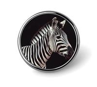 Spilla rotonda a forma di zebra, in metallo, personalizzata, adatta per abbigliamento, borse, cappello, spilla stampata umoristica, accessori per feste per uomini e donne