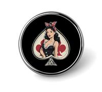 Spilla rotonda Acesofspades Pin Up Poker, spilla da bavero, cravatta, abito, accessori per uomo e donna, matrimonio, compleanno