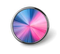 Spilla rotonda astratta con raggi di luce al neon rosa e blu per uomo e donna, accessorio alla moda per colletto, giacca, zaino.