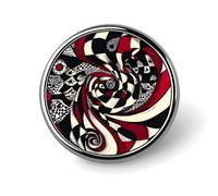 Spilla rotonda astratta geometrica rossa nera bianca spilla carina spille spille per zaini giacche cappelli decorazione