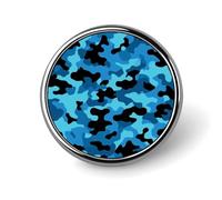 Spilla rotonda blu mimetica nera per uomo donna moda distintivo collare pin abito giacca zaino accessori