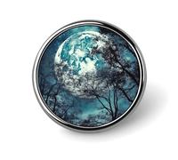 Spilla rotonda Blue Moon per uomini e donne, resistenti ed eleganti, distintivi in metallo leggero per camicie, giacche, cappelli