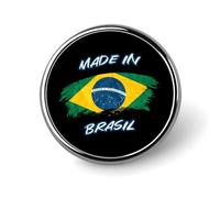 Spilla rotonda brasiliana Made in Brasil, spilla carina, spilla decorativa, gioielli per uomo e donna, spille da bavero in metallo.
