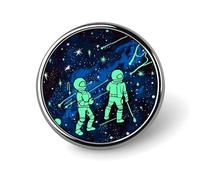 Spilla rotonda che si illumina al buio, spilla da bavero durevole da 2,5 cm, versatile, spilla decorativa leggera per accessori di abbigliamento, regali personalizzati