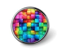 Spilla rotonda color arcobaleno Plaid-png spilla smaltata carina spilla da bavero spilla personalizzata abbigliamento decorazione unisex porta badge cappelli borse camicie Decor