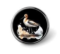 Spilla rotonda color avocetta ad acquerello, spilla da bavero, accessorio per abito da sposa, compleanno, per uomini e donne, Circular, Metallo