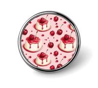 Spilla rotonda color ciliegia panna cotta spilla spilla spilla cravatta abito accessori matrimonio compleanno per uomini donne