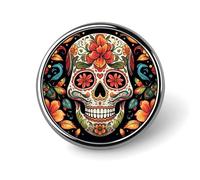 Spilla rotonda colorata a forma di teschio di zucchero carino smalto spilla spilla spilla personalizzata abbigliamento decorazione unisex porta badge cappelli borse camicie decorazione