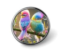Spilla rotonda colorata a forma di uccellino per uomini e donne, resistenti ed eleganti, distintivi in metallo leggero per camicie, giacche, cappelli
