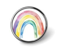 Spilla rotonda colorata arcobaleno acquerello per uomo donna moda distintivo collare pin vestito giacca zaino accessori
