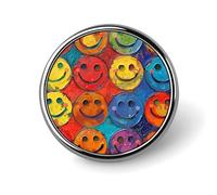 Spilla rotonda colorata con faccina sorridente carina smaltata spilla spilla spilla personalizzata abbigliamento decorazione unisex porta badge cappelli borse camicie decorazione