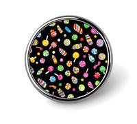 Spilla rotonda colorata con motivo a caramella, spilla da bavero, accessorio per abito da sposa, compleanno, per uomini e donne