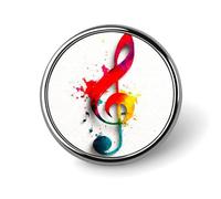 Spilla rotonda colorata con note musicali per uomo donna moda distintivo collare pin vestito giacca zaino accessori