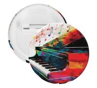 Spilla rotonda colorata con tastiera di pianoforte e musica, spilla rotonda personalizzata, grande bottone artigianale, adatta per insegnanti, infermieri, medici, personale, accessori regalo per feste