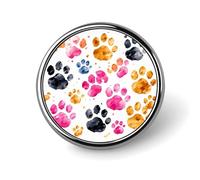 Spilla rotonda colorata con zampe di cane personalizzate, in metallo, adatta per abbigliamento, borse, cappelli, spilla stampata umoristica, accessori per feste per uomini e donne