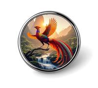 Spilla rotonda colorata Phoenix per uomini e donne, spille da bavero resistenti ed eleganti, distintivi in metallo leggero per camicie, giacche, cappelli