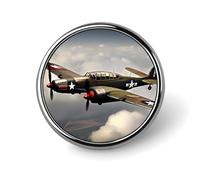 Spilla rotonda con aereo della seconda guerra mondiale della seconda guerra mondiale, spilla leggera da bavero, regalo unico, spilla in metallo per cappelli, camicie, abbigliamento, borse, decorazione