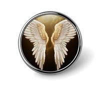 Spilla rotonda con ali d'angelo, spilla da bavero personalizzata, elegante per uomo e donna, accessorio decorativo per costumi