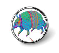 Spilla rotonda con animali colorati, in metallo, personalizzata, adatta per abbigliamento, borse, cappelli, spilla stampata umoristica, accessori per feste per uomini e donne