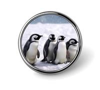 Spilla rotonda con animali e campo di neve, in metallo, personalizzata, adatta per abbigliamento, borse, cappelli, spilla stampata umoristica, decorazione per feste, accessori per uomini e donne