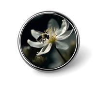 Spilla rotonda con ape che cade su un fiore, divertente spilla a bottone da 1 pollice, spilla da bavero, spilla alla moda per cappello, camicia, cravatta, bottoni, distintivi, forniture per feste, dec