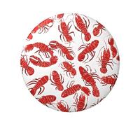 Spilla rotonda con aragosta rossa, design in latta resistente con stampa su un solo lato, perfetta per regali personalizzati e decorazione di abbigliamento, Misura unica