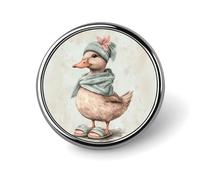 Spilla rotonda con asciugamano a forma di anatra retrò sulla testa, per uomo e donna, alla moda, accessorio per colletto e giacca