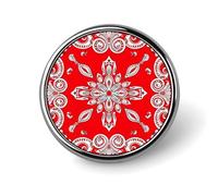 Spilla rotonda con bandana rossa, spilla da bavero, cravatta, abito, accessori per matrimonio e compleanno, per uomo e donna