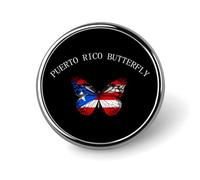 Spilla rotonda con bandiera a farfalla di Porto Rico, da uomo e da donna, con castone in metallo, spilla da bavero, spilla da cravatta per abiti, camicie, giacche, cappelli, costumi, decorativi