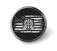 Spilla rotonda con bandiera americana a forma di freccia, ideale per uomo, donna, impiegato, insegnante o come decorazione per bavero o cravatta.