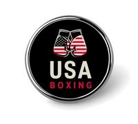 Spilla rotonda con bandiera americana a tema boxe, spilla da bavero, cravatta, abito elegante, accessori per uomo e donna, matrimonio, compleanno