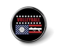 Spilla rotonda con bandiera americana da pallavolo, spilla da bavero, spilla da cravatta per donne, uomini, impiegati, insegnanti, decorazioni