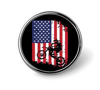 Spilla rotonda con bandiera americana, stile motocross, stile Dirtbike, elegante spilla da colletto per abiti da sposa, accessori per feste