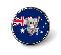 Spilla rotonda con bandiera australiana koala, spilla da bavero, cravatta, abiti, accessori per matrimoni e compleanni, per uomini e donne